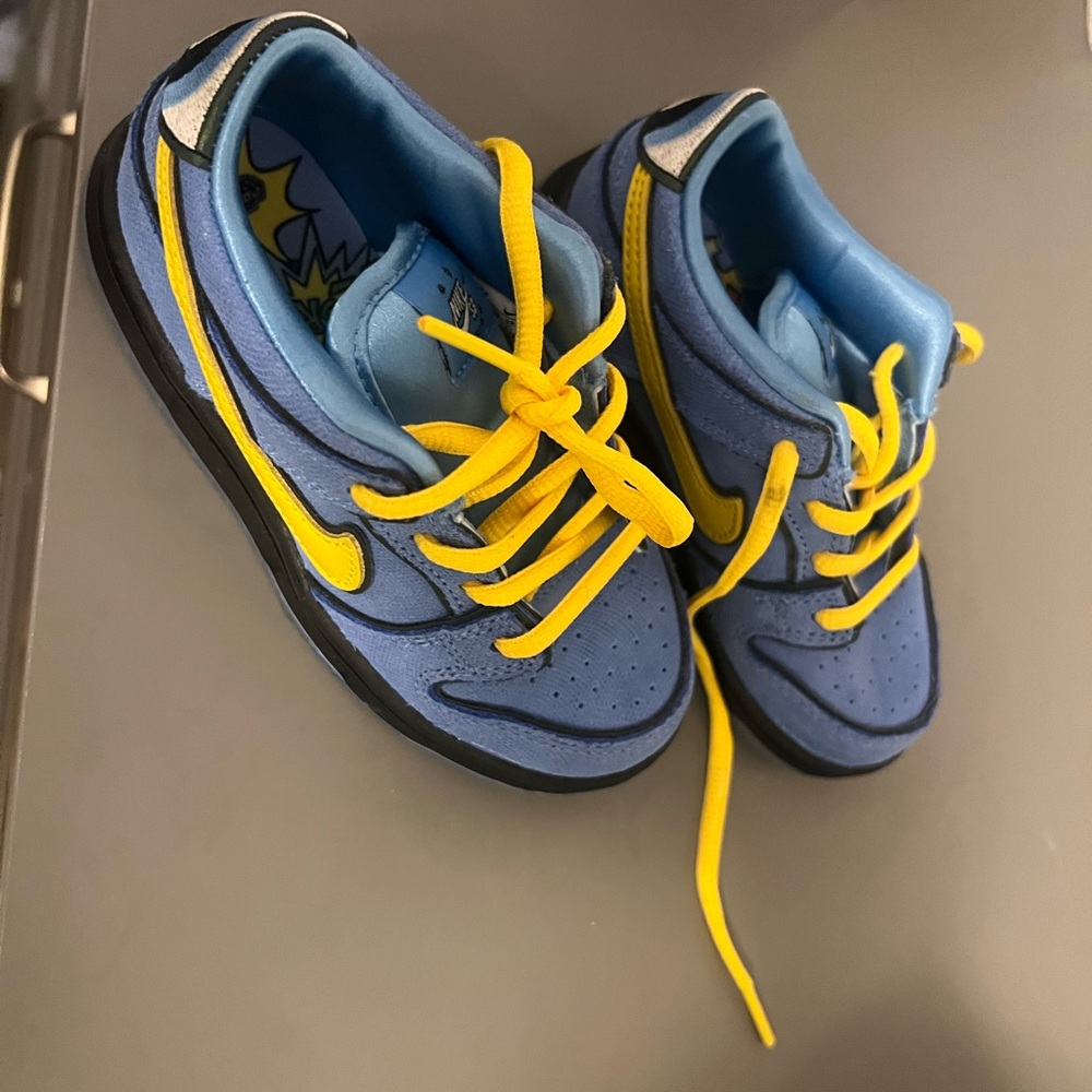 Blue and Yellow Kids Sneakers